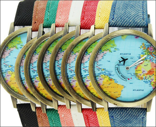 Photo of ساعت مچی با صفحه طرح نقشه جهان